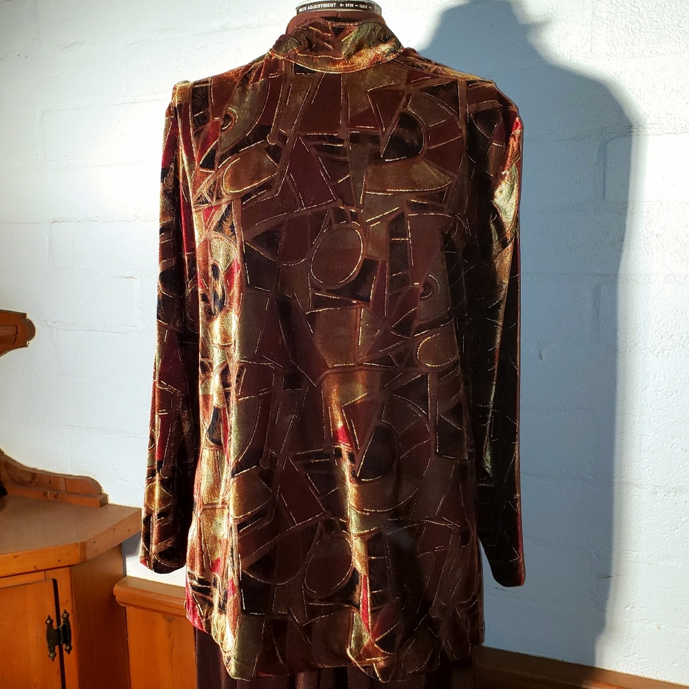 VTG Briggs chocolate velvet evening pants set 14…
